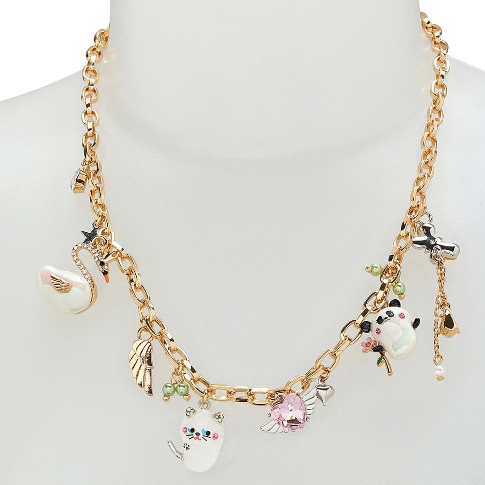 New Betsey Johnson faux stone critters bib necklace - Picture 5 of 9